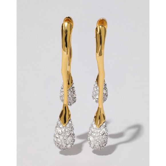 Alexis Bittar Solanales Crystal Front Back Double Drop Earring- Gold-40600 - Picture 10 of 13